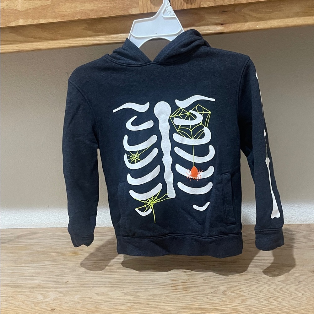 Cat & Jack Black Skeleton Hoodie with Neon Accents